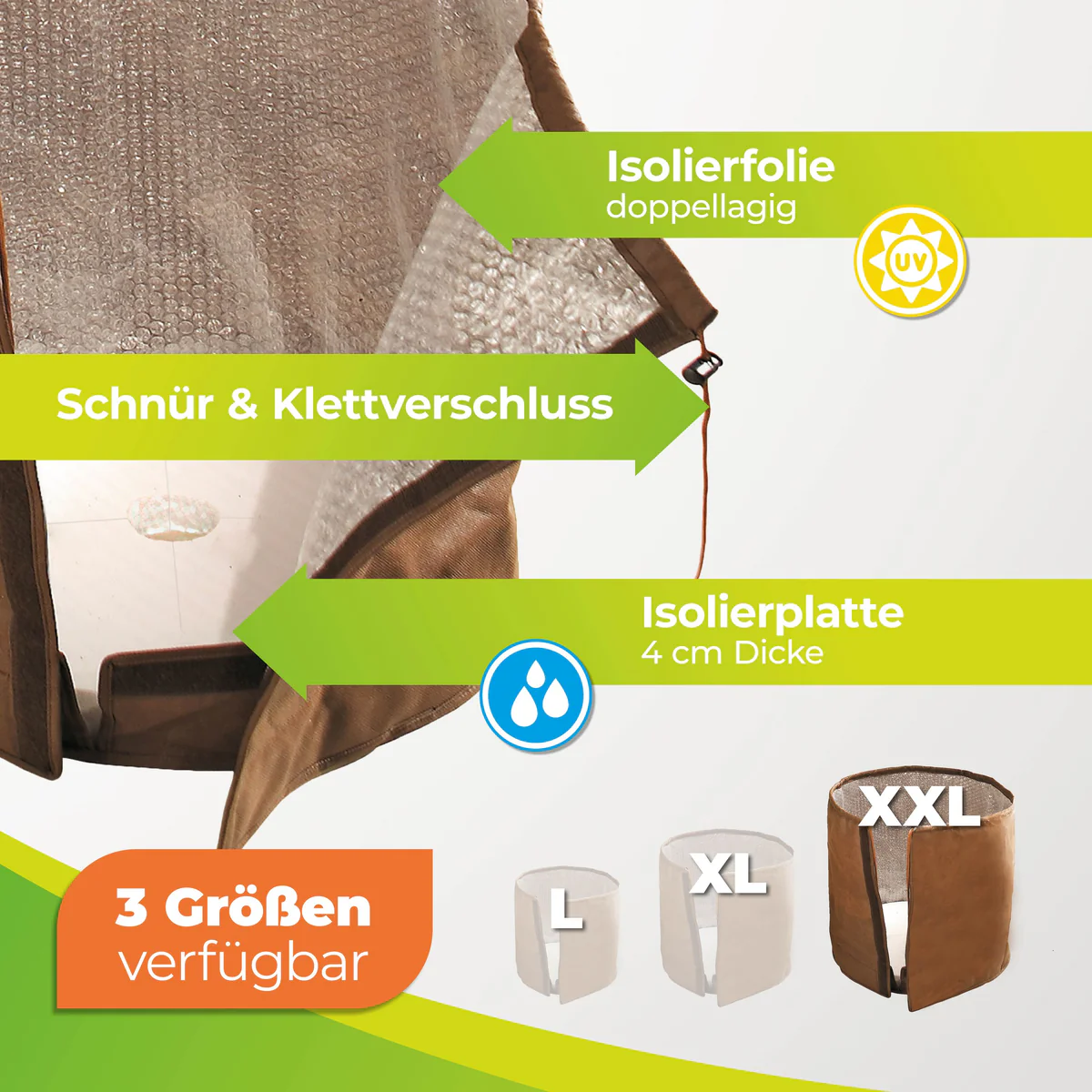 Thermo Topfschutz XXL für Pflanzenüberwinterung H 90 cm x Ø 85 cm – Bild 2